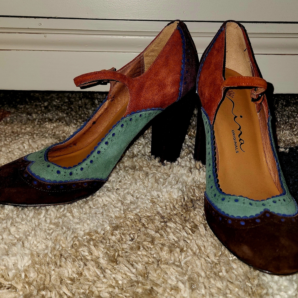 Nina Originals Multicolor Suede Heels